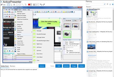 ActivePresenter - Flamory bookmarks and screenshots