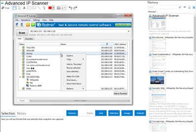 Advanced IP Scanner - Flamory bookmarks and screenshots