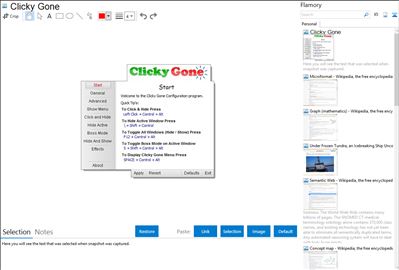 Clicky Gone - Flamory bookmarks and screenshots