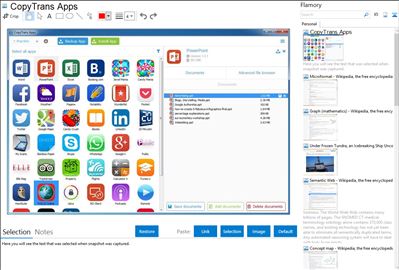 CopyTrans Apps - Flamory bookmarks and screenshots