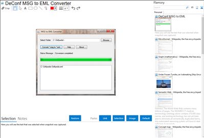 DeConf MSG to EML Converter - Flamory bookmarks and screenshots