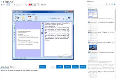 FreeOCR - Flamory bookmarks and screenshots
