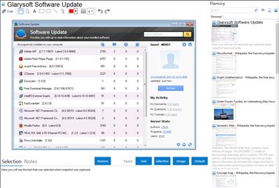 Glarysoft Software Update - Flamory bookmarks and screenshots