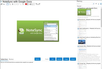 NoteSync with Google Docs - Flamory bookmarks and screenshots