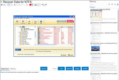 Recover Data for NTFS - Flamory bookmarks and screenshots