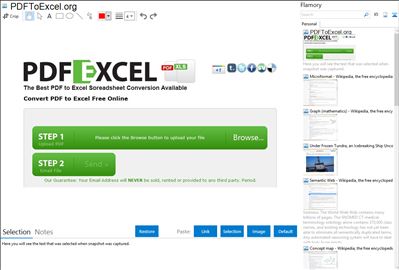 PDFToExcel.org - Flamory bookmarks and screenshots