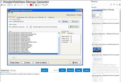 WonderWebWare Sitemap Generator - Flamory bookmarks and screenshots