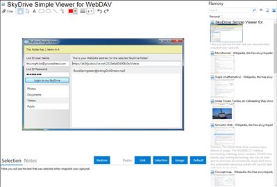 SkyDrive Simple Viewer for WebDAV - Flamory bookmarks and screenshots
