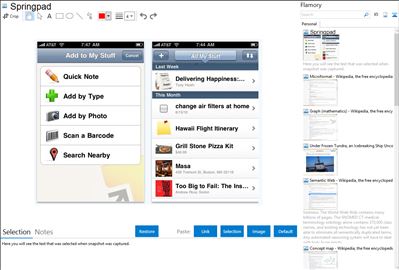 Springpad - Flamory bookmarks and screenshots