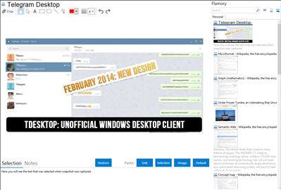 Telegram Desktop - Flamory bookmarks and screenshots
