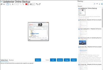 Updatestar Online Backup - Flamory bookmarks and screenshots