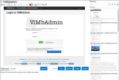 ViMbAdmin - Flamory bookmarks and screenshots