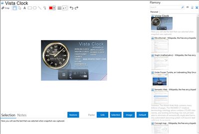 Vista Clock - Flamory bookmarks and screenshots