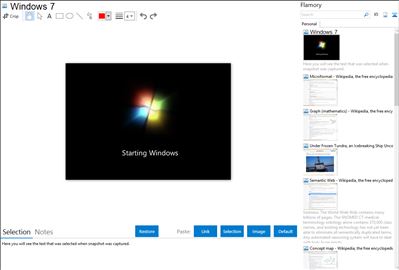 Windows 7 - Flamory bookmarks and screenshots