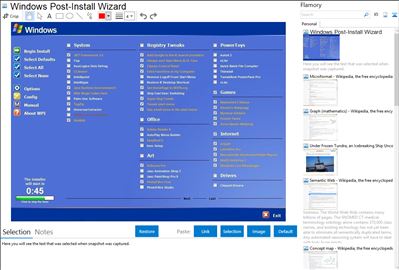 Windows Post-Install Wizard - Flamory bookmarks and screenshots