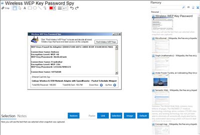 Wireless WEP Key Password Spy - Flamory bookmarks and screenshots