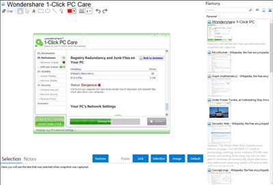 Wondershare 1-Click PC Care - Flamory bookmarks and screenshots