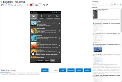 Digitally Imported - Flamory bookmarks and screenshots
