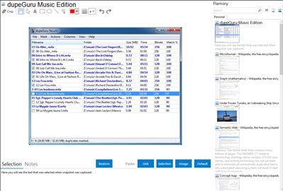 dupeGuru Music Edition - Flamory bookmarks and screenshots