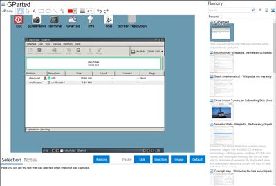 GParted - Flamory bookmarks and screenshots