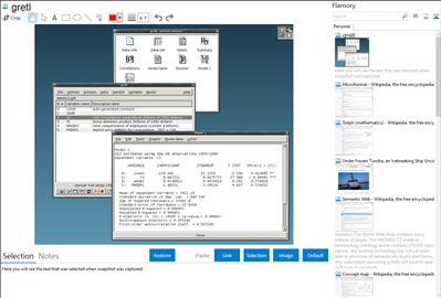 gretl - Flamory bookmarks and screenshots