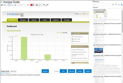 Invoice Dude - Flamory bookmarks and screenshots