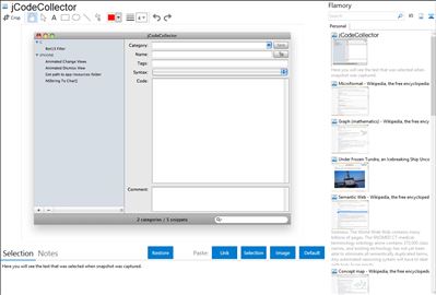jCodeCollector - Flamory bookmarks and screenshots