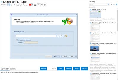 Kernel for PST Split - Flamory bookmarks and screenshots
