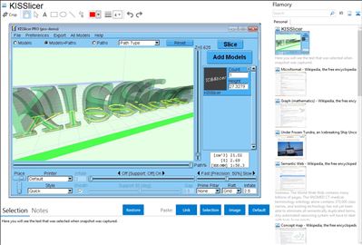 KISSlicer - Flamory bookmarks and screenshots
