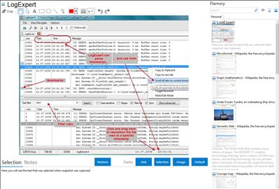 LogExpert - Flamory bookmarks and screenshots