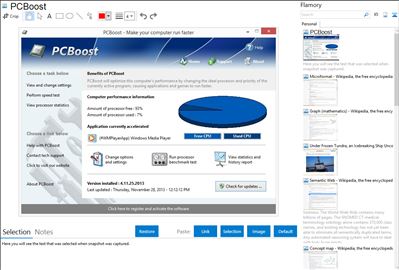 PCBoost - Flamory bookmarks and screenshots