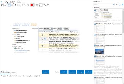 Tiny Tiny RSS - Flamory bookmarks and screenshots