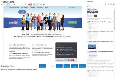 UserEcho - Flamory bookmarks and screenshots