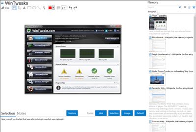 WinTweaks - Flamory bookmarks and screenshots