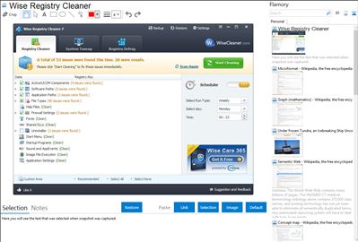 Wise Registry Cleaner - Flamory bookmarks and screenshots