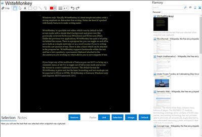WriteMonkey - Flamory bookmarks and screenshots